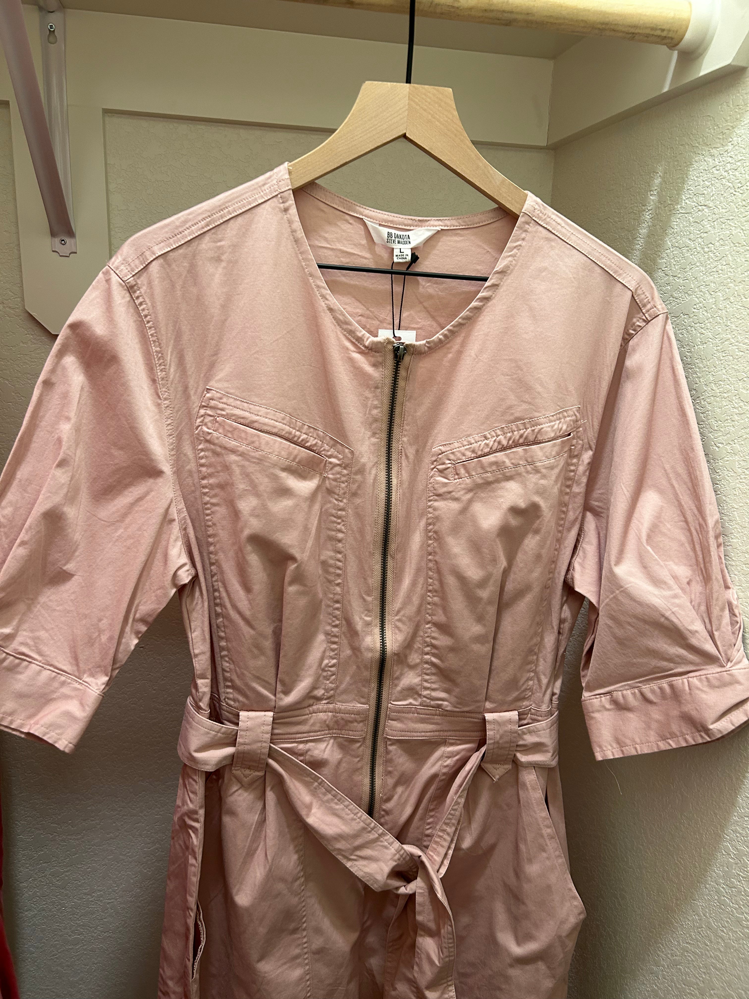 bb dakota / steve madden flying private jumpsuit in pale pink