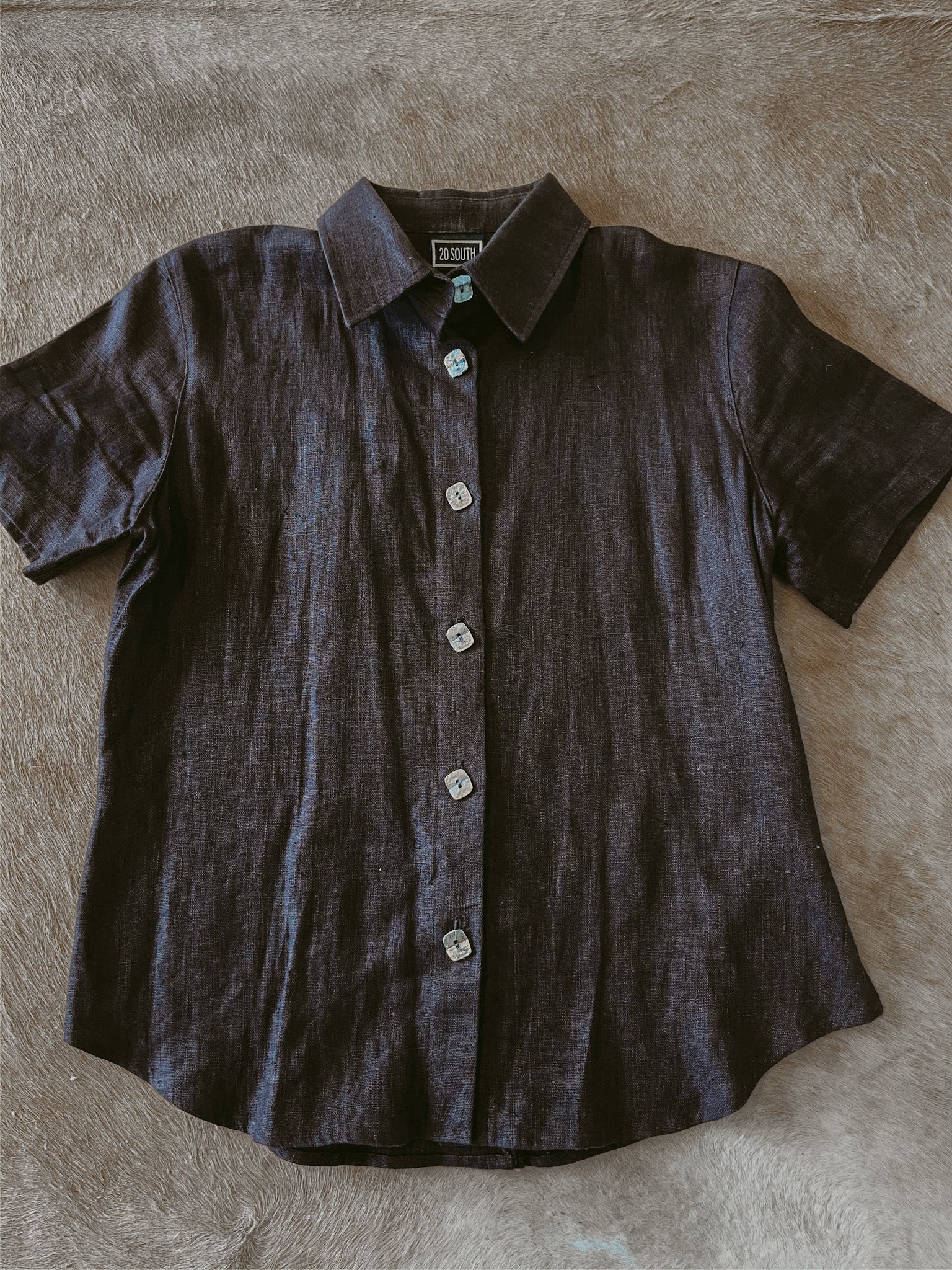 vintage shiny-button blouse